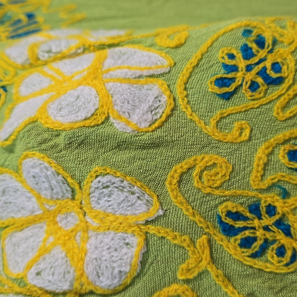 Piel Green Sleeveless Dress with Floral Embroidery - Picture 8 of 13
